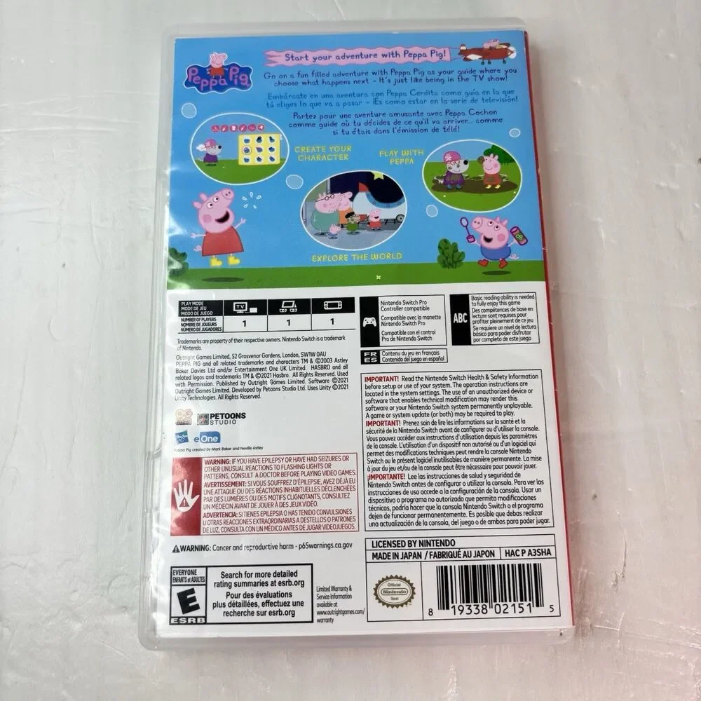 Nintendo Switch My Friend Peppa Pig Game Outright Games Tested Works